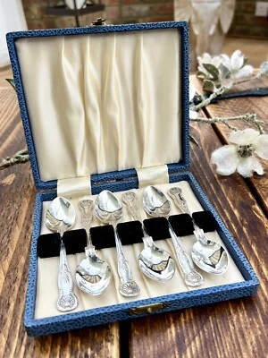 £9.99 • Buy Vintage Canteen Box Of 6 X Stainless Steel 11cms Teaspoons Spoons Kings Cutlery