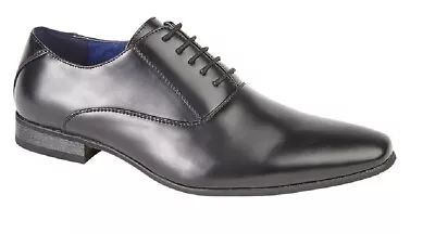  Route21 M829 Pointed Toe Oxford Formal Lace Up Shoes Black PU • £62.13