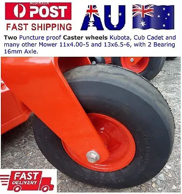 2 Puncture Proof Kubota Cub Cadet+other Mowers Casterwheels 11x4.00-5 & 13x6.5-6 • $155.27