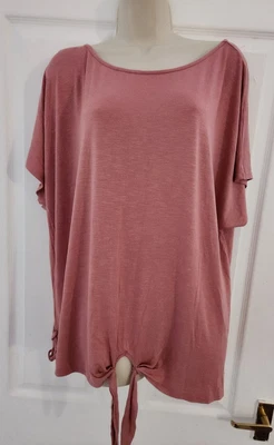 £5.99 • Buy Ladies Pink Jersey Front Tie Blouse Top.size 24