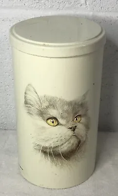 Vintage Merline Cat Tin Canister Container 1984 Marlex Massilly France Kitten • $17.95