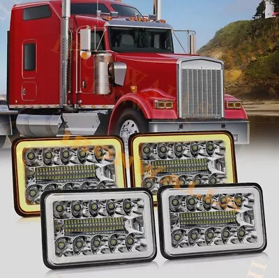 4X DOT Approved 4x6''LED Headlights Beam DRL For Peterbilt Kenworth Freightliner • $65.98