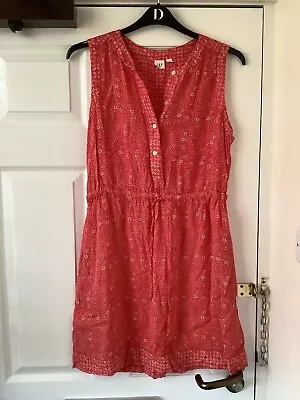 Sleeveless GAP Dress Size M (12/14) Red Pink White • £6.99