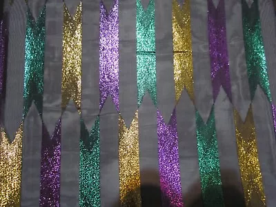 Mardi Gras Metallic Chiffon Fabric By The Yard 46  Wide • $7.99