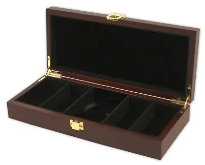 DA VINCI Mahogany Wood Poker Case With 100 Chip Capacity (Chips Not Included) • $39.99