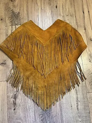 Vintage Fringe Leather/Suede Poncho • $50