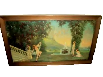 R Atkinson Fox Print Spirit Of Youth Art Deco Signed 1926 Borin Mfg Copper Wood • $111