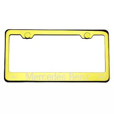 T304 Gold Chrome License Plate Frame Stainless Steel Mercedes Benz Laser Etched • $34.99