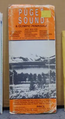 Undated Metsker Map Of The Puget Sound And The Olympic Peninsula Washington • $8.99