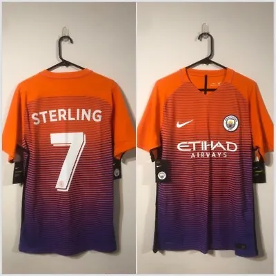 Sterling #7 Manchester City 2016/17 Large Vapor 3rd Football Shirt Nike BNWT • £80