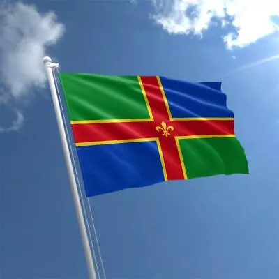 Lincolnshire Flag United Kingdom English County 8ft X 5ft Large Flag Eyelets • £20.59