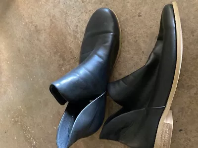 Black Leather Ankle Boots Size 42 (11) By I Love Billy.  Slip On Low Heel • $35