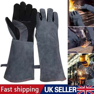 16  Heavy Duty Wood Burner TIG MIG ARC Welding Heat Resistant Leather Gloves UK. • £7.99