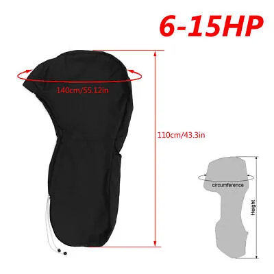$26.39 • Buy 6hp - 15hp Tough Full Outboard Boat Motor Engine Cover Dust Rain Protection 600D