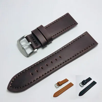 £3.59 • Buy High Quality Mens Soft Leather Watch Band Strap Replacement Wristwatch Bracelet