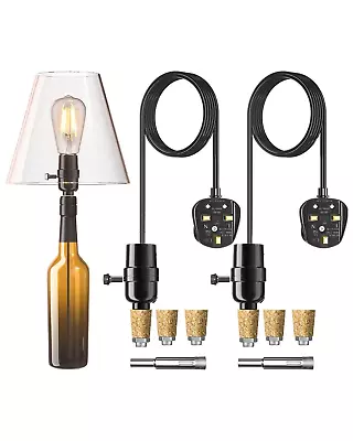 Bonlux Bottle Lamp Kit DIY Bottle Lamp Adaptor UK With E27 Screw Lamp Holder La • £19.75