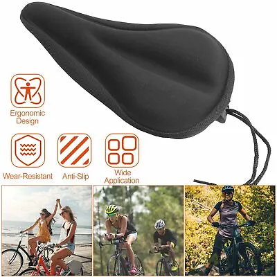 Soft Bicycle Silicon Gel Seat Cover - Most Comfortable Bike Saddle Cushion Spin • $9.02