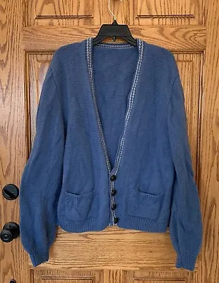 Handmade Hand Knit Grampa Cardigan Men’s Women’s 3XL • $28