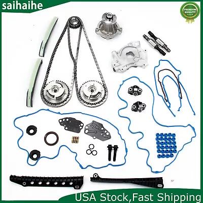 Timing Chain Kit Oil Water Pump + Cam Phaser Cover Gasket For 04-08 Ford 5.4L 3V • $213.85