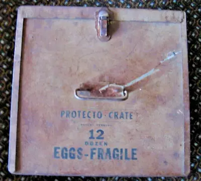 Vintage 1940's - 50's   Metal  12 Dz Egg Delivery Crate   /    PROTECTO-CRATE • $49