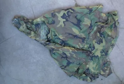 Old Relic 1983 Dated Desert Storm Era US Military Woodland Camo Rain Poncho USED • $30