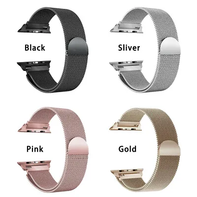 $7.59 • Buy Milanese Magnetic Stainless Steel Strap Band For Apple Watch Series 4/3 /2 /1 AU