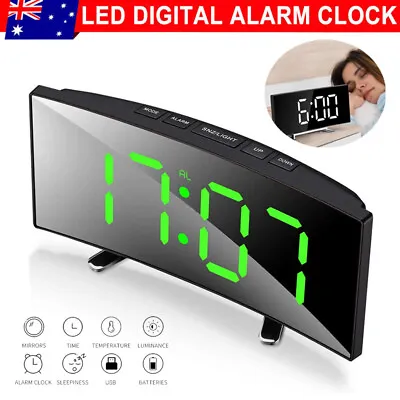 $17.99 • Buy Bedside Digital Clock LED Display Desk Table Time Temperature Alarm Modern Decor