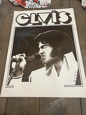  Vintage 1970s Elvis Presley Live From Aloha Poster 25” X 34” Artist Byrd   • $44.99