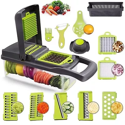 £9.99 • Buy Vegetable Chopper Salad Fruit Mandolin Slicer Food Dicer Cutter Peeler 15 In 1