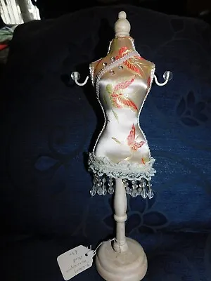 Small Size Jewellery Mannequin Stand Oriental Satin + Dangly Beads 12.5  • £7