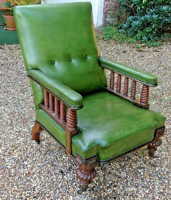 Rare Antique  Leather Gainsborough Or Library Chair By John Taylor Of Edinburgh  • £2550