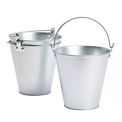 3 Pack Galvanized Metal Ice Buckets For Parties 7  Tin Pails For Beer 100 Oz • $21.99