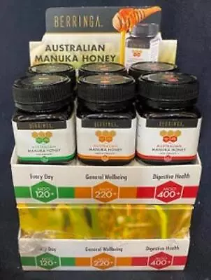 Berringa Australian Manuka Honey Mixed 100g X 6 Display (Mgo220 X 2  & Mgo400 • $29.36