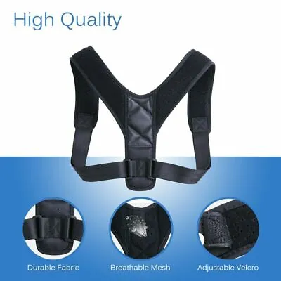 Posture Corrector For Men And Women Upper Back Brace For Clavicle Support • £4.99