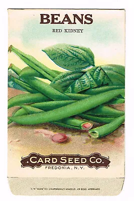 Vintage Card Seed Packet Flowers Advertising C1910 Beans Vegetables Folk Art C5 • $5.95