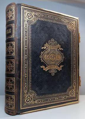 Antique Illustrated Holy Bible - Glorious Gospel' With Brass Edging And Clasps • £19.99