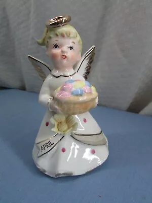 Vintage Lefton? Birthday Month April Girl Angel Figurine • $14.99