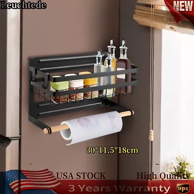 For Refrigerator Kitchen Organizer W/ Paper Towel Holder Magnetic Spice Rack US • $19.74