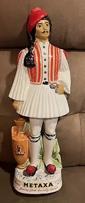 Rare Vintage Metaxa Greek Soldier Empty Liqueur Bottle 19” • $60