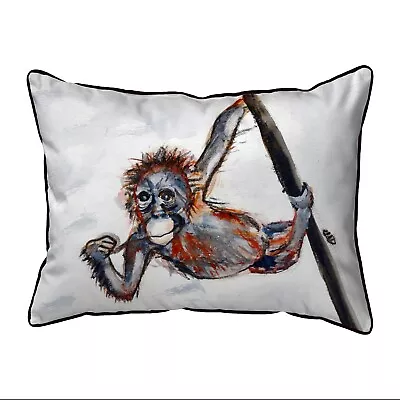 Zippered Betsy Drake Betsy's Monkey Outdoor Pillow 20 Inch X 24 Inch • $69.99