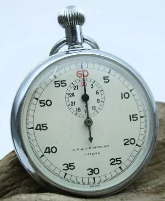 A.R. & J.E. Meylan Type 202A Swiss Made Mechanical Wind Up Stopwatch (F3C2) • $39.95