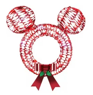 Disney Mickey Mouse Wreath 25.98in Mouse Yard Decoration With Multicolor LED • $54.99