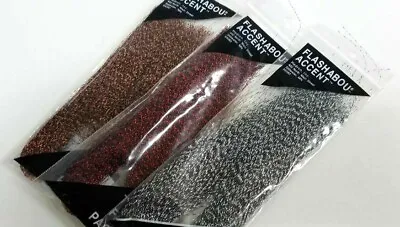 GRIZZLY FLASHABOU ACCENT Fly & Jig Tying Flash Material By Hedron Inc • $6.79