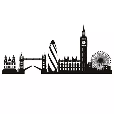 LONDON SKYLINE Wall Sticker Wall Sticker Landscape Wall Wall Wall London Big Ben Bridge  • £13.40