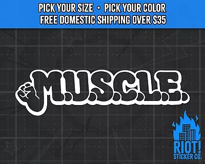 MUSCLE - M.U.S.C.L.E. Decal For Car Sticker For Laptop 80's Keshi Kinkeshi • $5.99