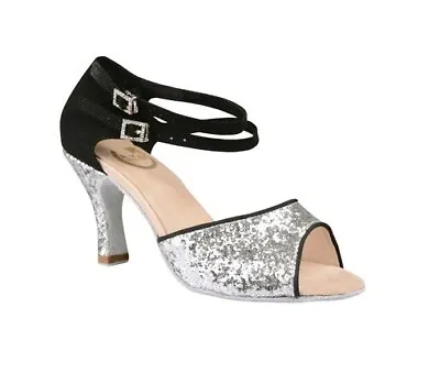 £26 • Buy Silver Latin 'Debbie' Dance Shoe 3  Heel Uk Size 7.5 *Salsa*Ceroc*Ballroom*