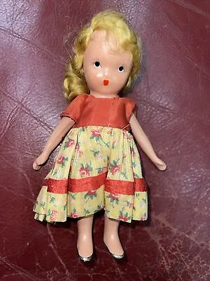 VTG Nancy Ann Storybook Doll Bisque  5  Jointed Arms Silver/Gold Shoes • $15.95