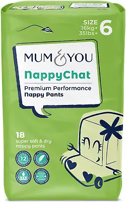 Mum & You Baby Eco Nappy Pants Size 6 16kg Plus /35lbs Plus | 1 Pack Of 18 Pull • £12.55