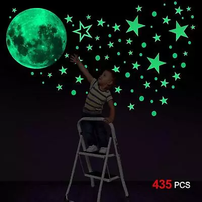 435x Glow In The Dark Wall Sticker Stars Moon Luminous Kid Bedroom Ceiling Decal • $9.43