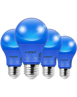 EDISHINE 4-Pack Blue Light Bulb 9W A19 LED Led Light BulbE26 Medium Base • $11.89